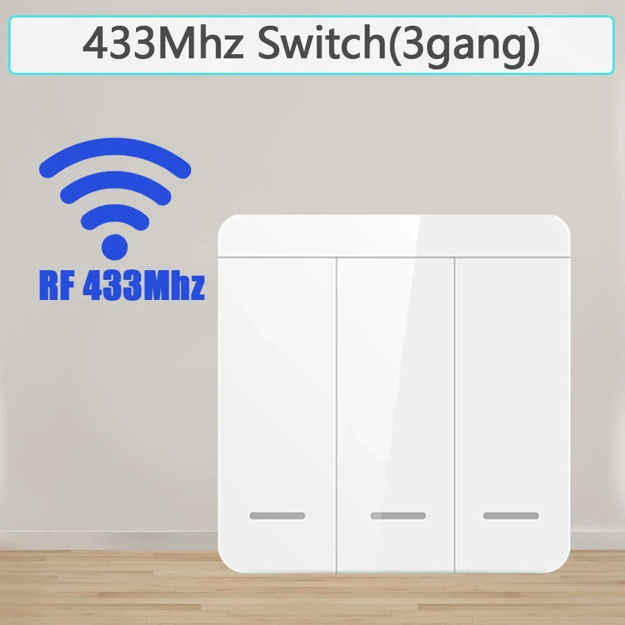 Wireless Light Wall Switch RF 433Mhz Remote Control 1/2/3Gang Interruptor Smart Lighting Switch for Lamp LED 10A 110V 220V