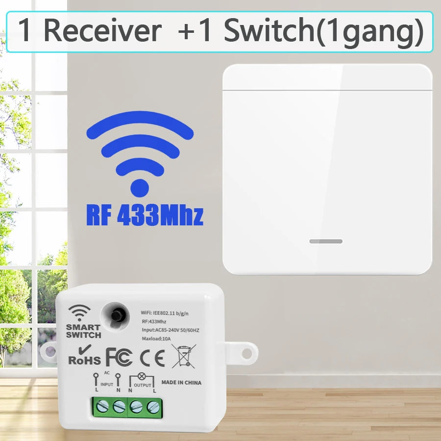 Wireless Light Wall Switch RF 433Mhz Remote Control 1/2/3Gang Interruptor Smart Lighting Switch for Lamp LED 10A 110V 220V
