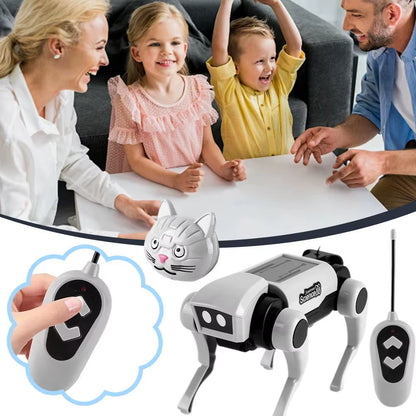 2 in 1 RC Mechanical Dog Remote Control Cat Children'S Toy DIY Assembly Science Electric Robot Dog Cat Model Set Kids Gift