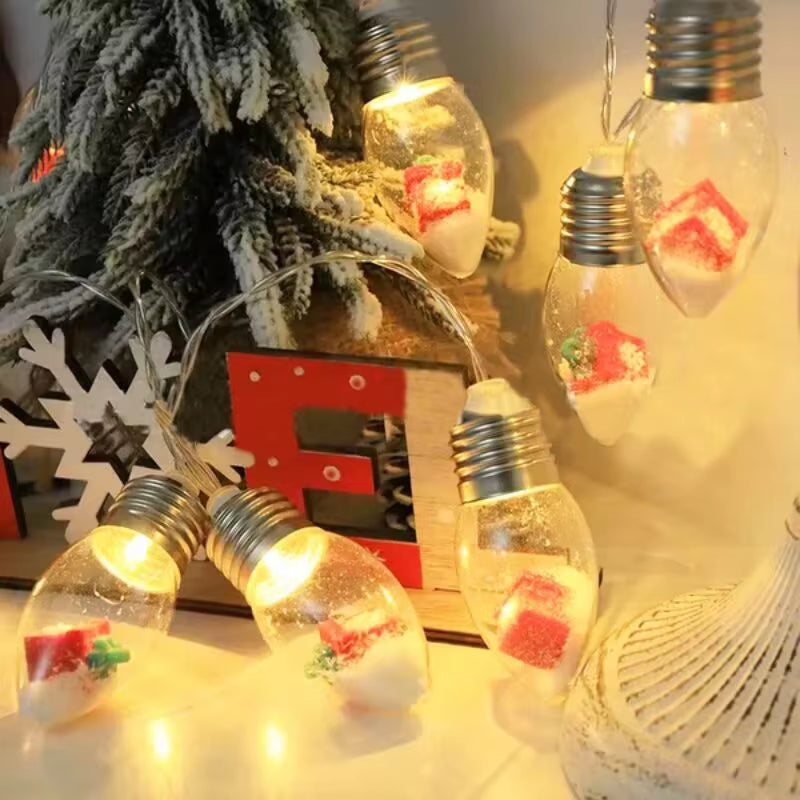 Christmas Small Bulb Light String Christmas Decoration LED Light String Santa Claus Snowman Christmas Tree